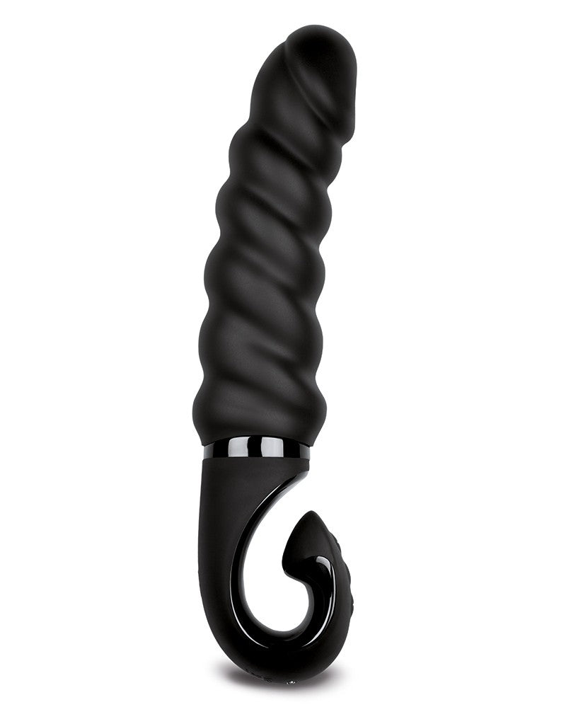 G-Vibe - Gjack2 - Geribbelde Bioskin Vibrator - Zwart-Laced-up.nl