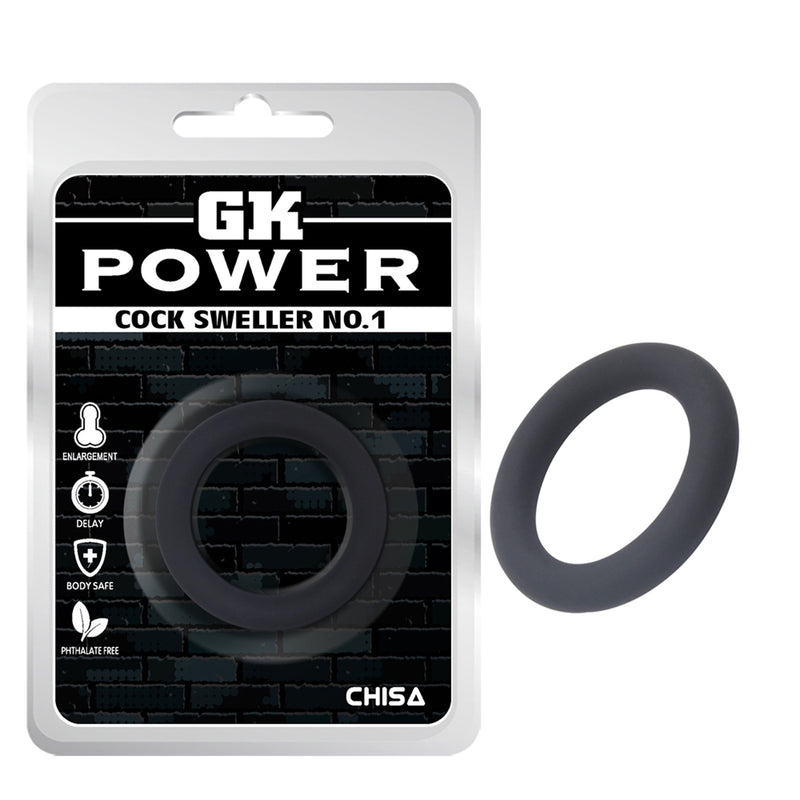 GK Power - Cock Sweller No.1 - Rekbare Cockring - Diameter 35 mm - Zwart-laced-up.nl