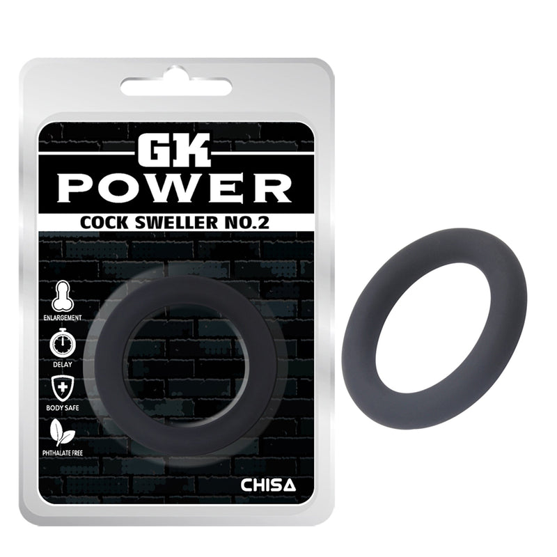 GK Power - Cock Sweller No.2 - Rekbare Cockring - Diameter 40 mm - Zwart-laced-up.nl