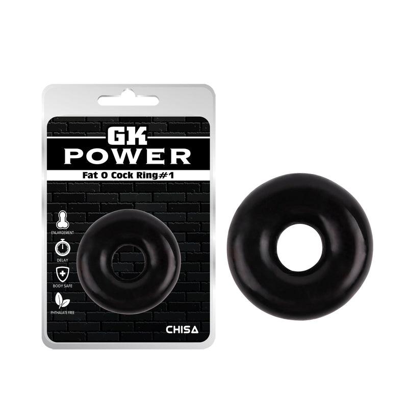 GK Power - Fat O Cockring - Rekbaar - Zwart-laced-up.nl