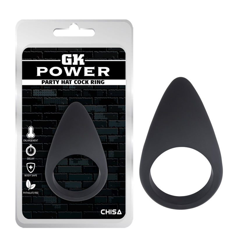 GK Power - Party Hat Cockring - Siliconen - Zwart-laced-up.nl