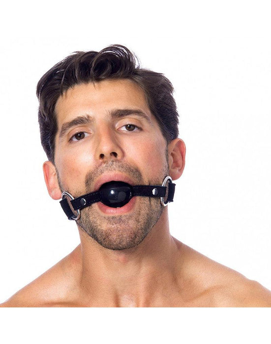 Rimba - Gag/mondknevel Van Leer Met Siliconen bal - Zwart-Laced-up.nl