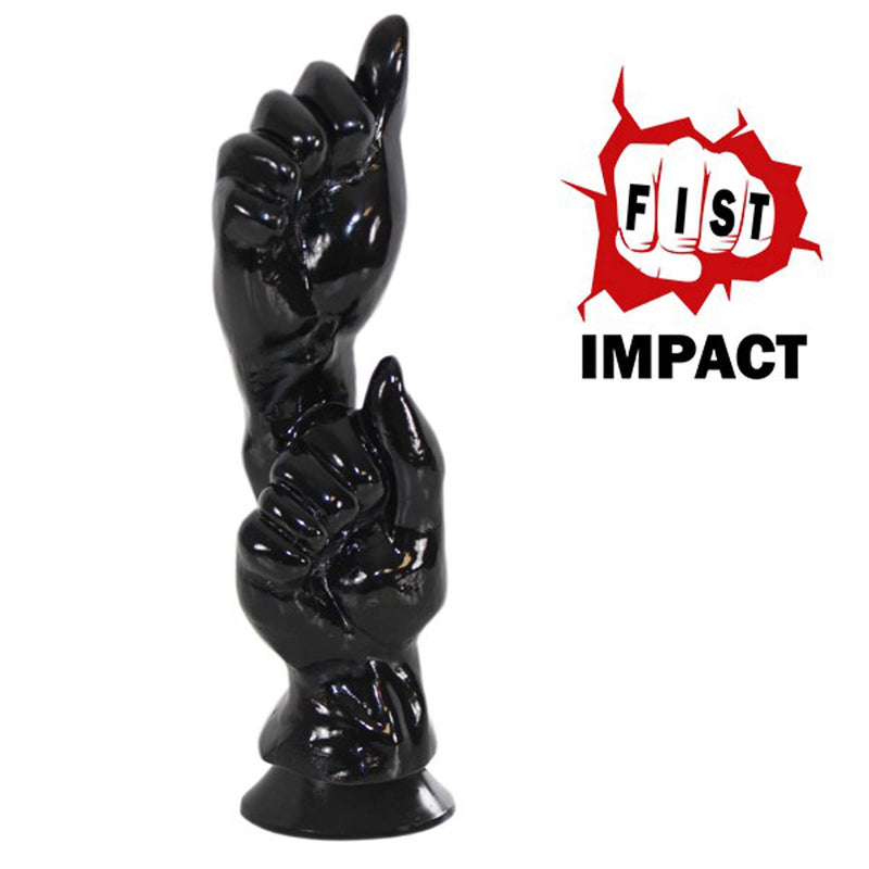 Gangbangster - Two Hands - Dildo - 32 x 9 cm - PVC - Zwart-Erotiekvoordeel.nl