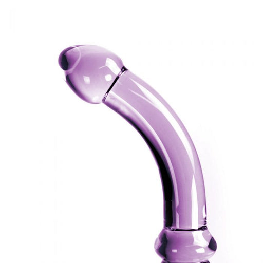 Gebogen Glazen dildo Met stimulerende ribbels - Paars-Laced-up.nl