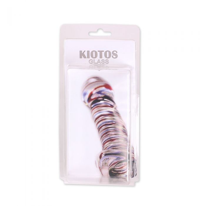 Gebogen Glazen dildo Met stimulerende ribbels - Paars-Laced-up.nl