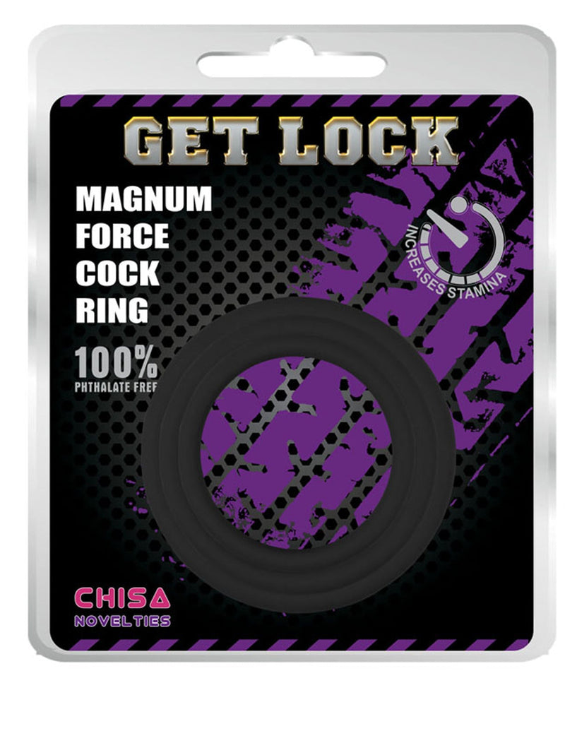 Chisa - Get Lock - Magnum Force Cockringen Set - 3 stuks - Zwart-Erotiekvoordeel.nl