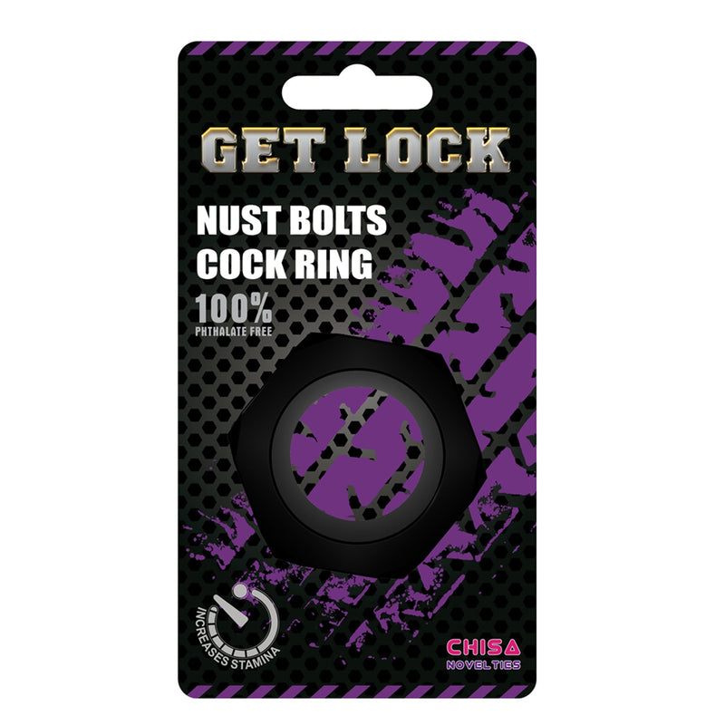 Chisa - Get Lock - Nuts Bolts Cockring - Zwart-Erotiekvoordeel.nl