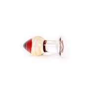 Glazen Buttplug - Transparant Met Rood/oranje punt-Laced-up.nl