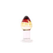 Glazen Buttplug - Transparant Met Rood/oranje punt-Laced-up.nl