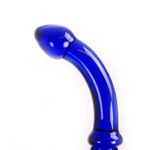 Glazen Dildo Blue Curve - Blauw-Laced-up.nl