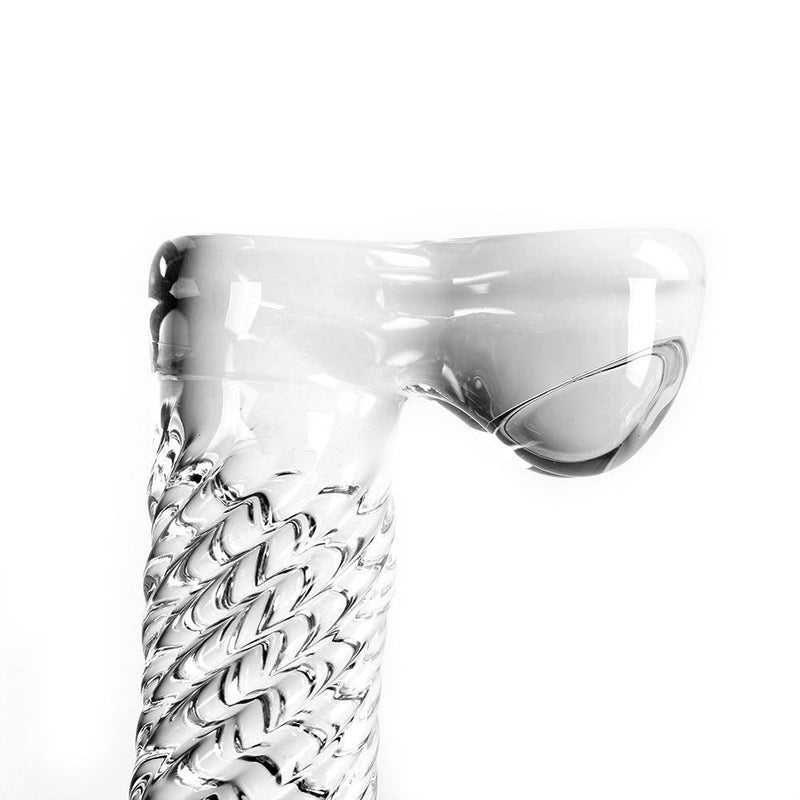 Glazen Dildo Geribbeld - Transparant-Laced-up.nl