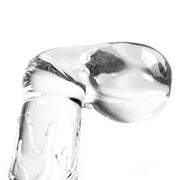 Glasdildo mit Hodensack und Rippen - transparent - Laced-up.nl