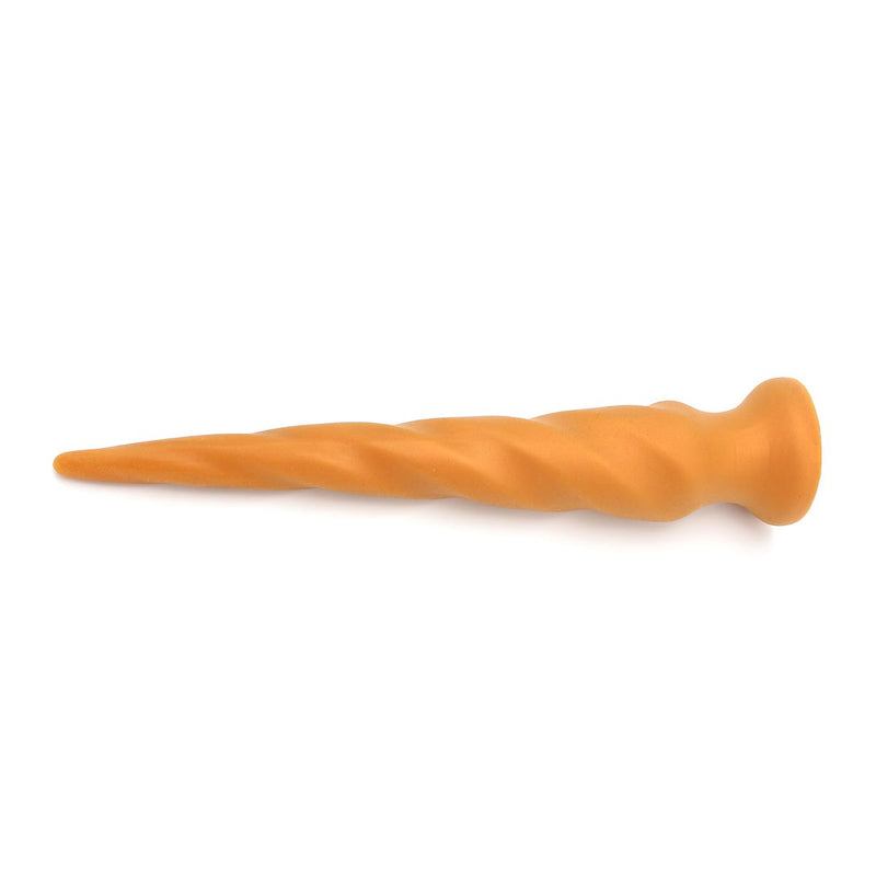Gold Play - Extra Lange Anaal Dildo - Zachte Siliconen - Twist - Goud-Erotiekvoordeel.nl