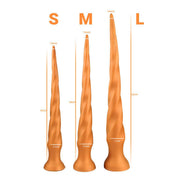 Gold Play - Extra Lange Anaal Dildo - Zachte Siliconen - Twist - Goud-Laced-up.nl