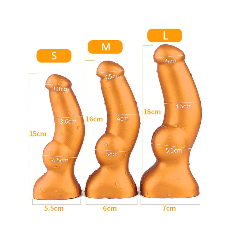 Gold Play - Soft Liquid Siliconen Anaal Dildo Cock - Goud-Laced-up.nl