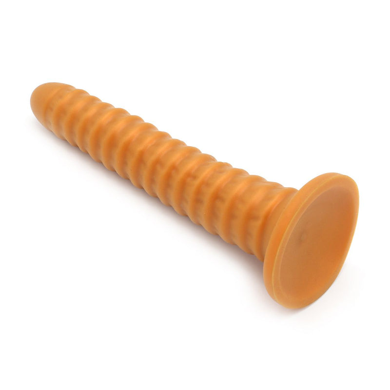 Gold Play - Soft Liquid Siliconen Anaal Dildo Ribbed - Goud-Laced-up.nl