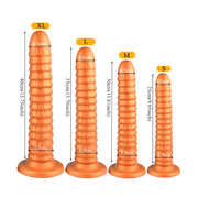Gold Play - Soft Liquid Siliconen Anaal Dildo Ribbed - Goud-Laced-up.nl