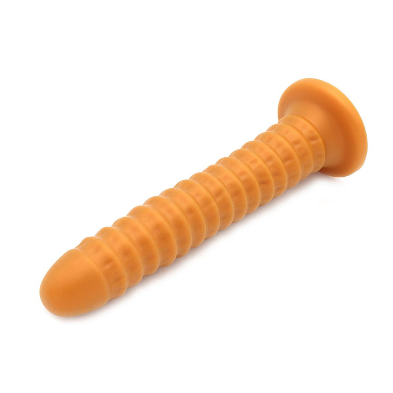 Gold Play - Soft Liquid Siliconen Anaal Dildo Ribbed - Goud-Laced-up.nl