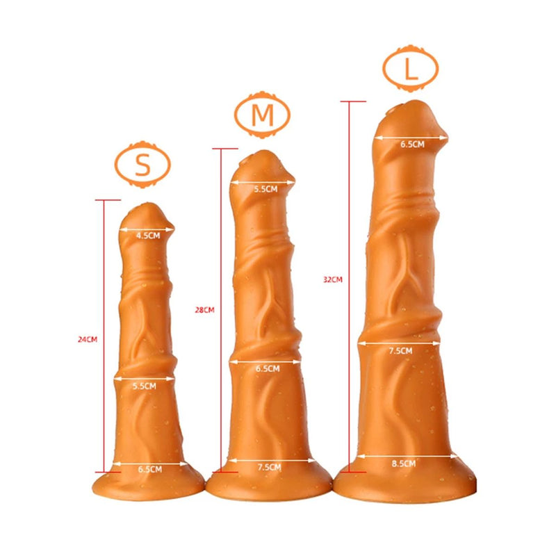 Gold Play - Soft Liquid Siliconen Dildo - Beast - Goud-Laced-up.nl