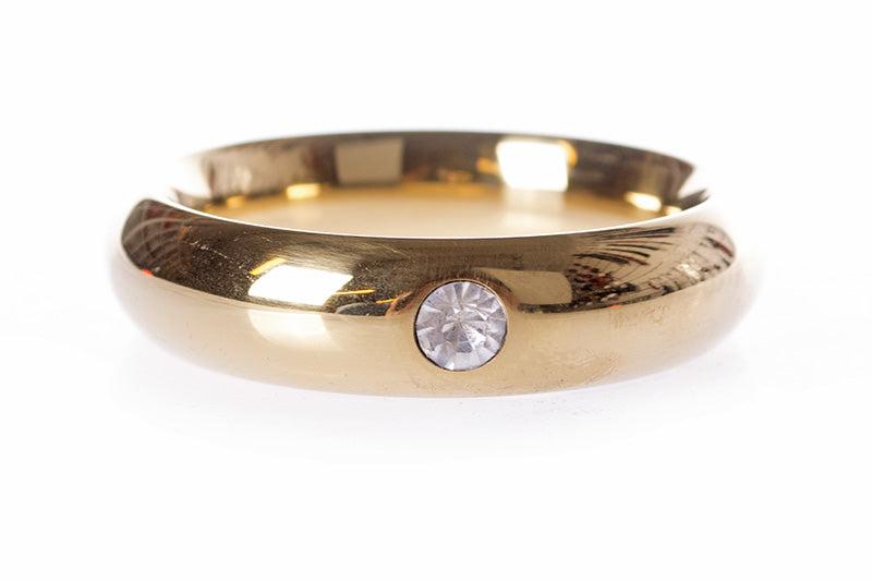 Kiotos - Gouden Donut Cockring Met Kristal 8 mm dik, 2 cm Hoog-Laced-up.nl