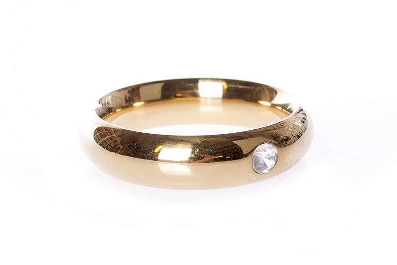 Kiotos - Gouden Donut Cockring Met Kristal 8 mm dik, 2 cm Hoog-Laced-up.nl