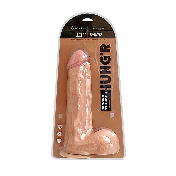 HUNG'R - David - Dildo - Lichte huidskleur- 33 cm - Ø 7.6 cm-Laced-up.nl