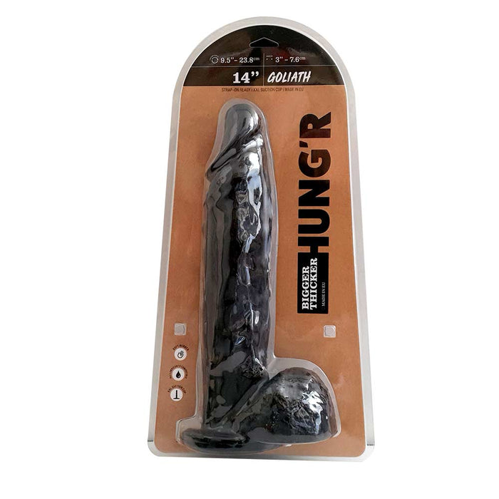 HUNG'R - Goliath - Dildo - Zwart - 36 cm - Ø 7.6 cm-Laced-up.nl