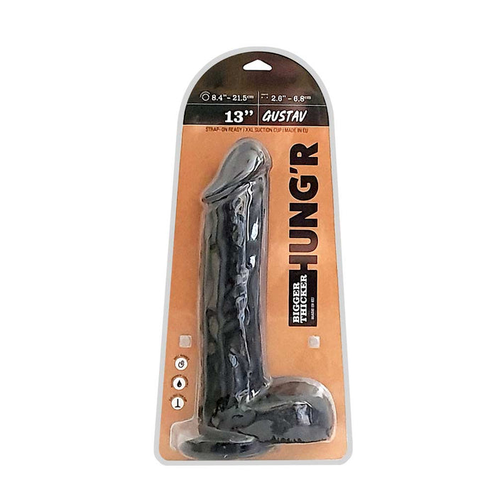 HUNG'R - Gustav - Dildo - Zwart - 33 cm - Ø 6.8 cm-Laced-up.nl