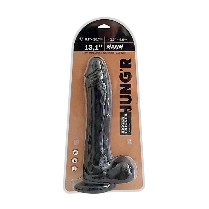 HUNG'R - Maxim - Dildo - Zwart - 33.5 cm - Ø 6.6 cm-Laced-up.nl