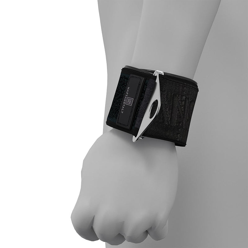 Haftanstalt - Verstelbare Neopreen Handboeien Set met Metalen Gesp - Zwart-Erotiekvoordeel.nl