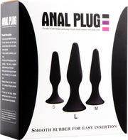 Hands Free Anaal Plug - Set van 3 - Zwart-laced-up.nl