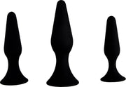 Hands Free Anaal Plug - Set van 3 - Zwart-laced-up.nl