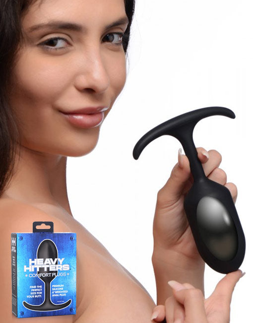 Heavy Hitters - Siliconen Buttplug met Metalen Gewicht - Zwart-Erotiekvoordeel.nl