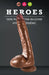 Heroes - No. 13 - Dildo Met Zuignap - 23 x 4,5 cm - Bruin-Laced-up.nl