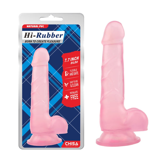 Hi-Rubber - Dildo met Zuignap - 19,5 cm - Roze-Laced-up.nl
