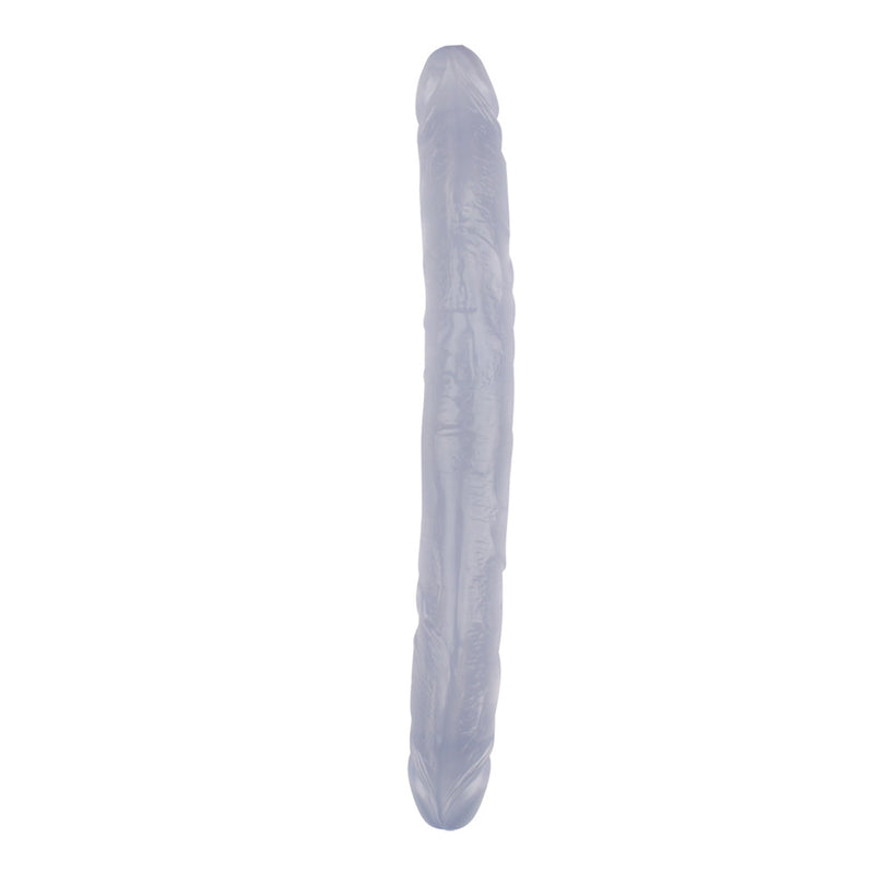 Hi-Rubber - Dubbele Dildo - 32,5 cm - Transparant-laced-up.nl