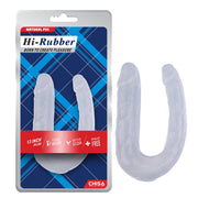 Hi-Rubber - Dubbele Dildo - 33 cm - Transparant-laced-up.nl