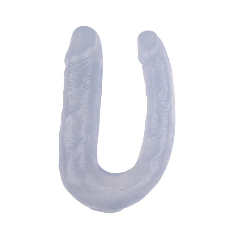 Hi-Rubber - Dubbele Dildo - 33 cm - Transparant-laced-up.nl