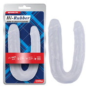 Hi-Rubber - Dubbele Dildo - 45 cm - Diameter 45 & 50 mm - Transparant-laced-up.nl