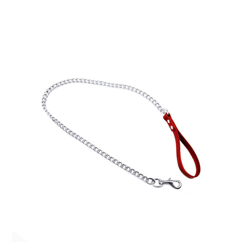 Kiotos - Hondenriem Met Ketting En Rood Handvat-Laced-up.nl