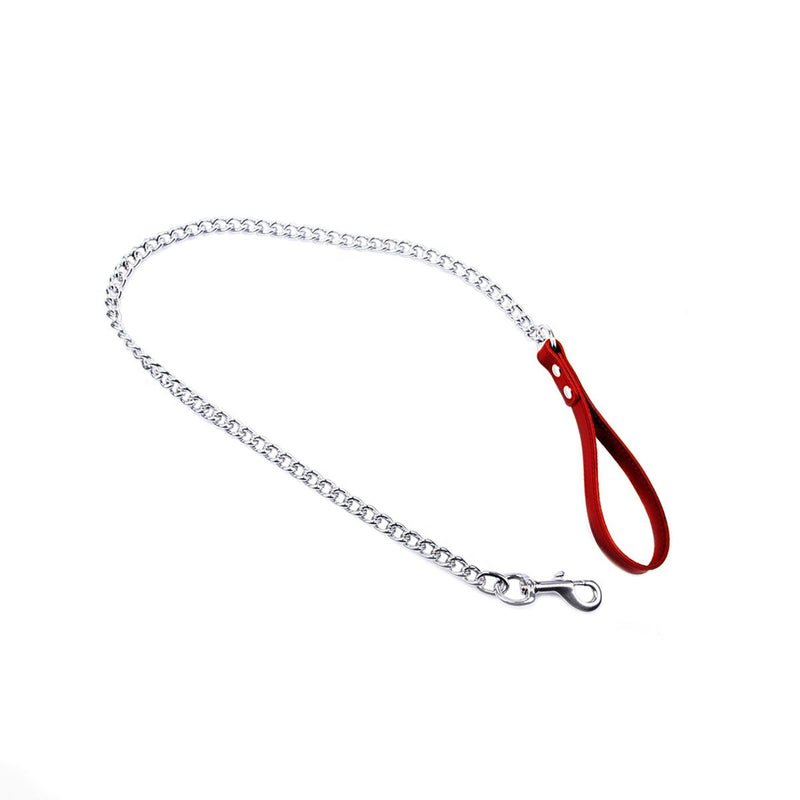 Kiotos - Hondenriem Met Ketting En Rood Handvat-Laced-up.nl