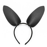 Kiotos - Hoofdband Met Zwart Leren Konijnen - Bunny Oortjes-Laced-up.nl