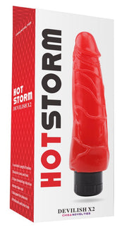 Hot Storm - Devilish X2 - Realistische Vibrator - Rood-laced-up.nl