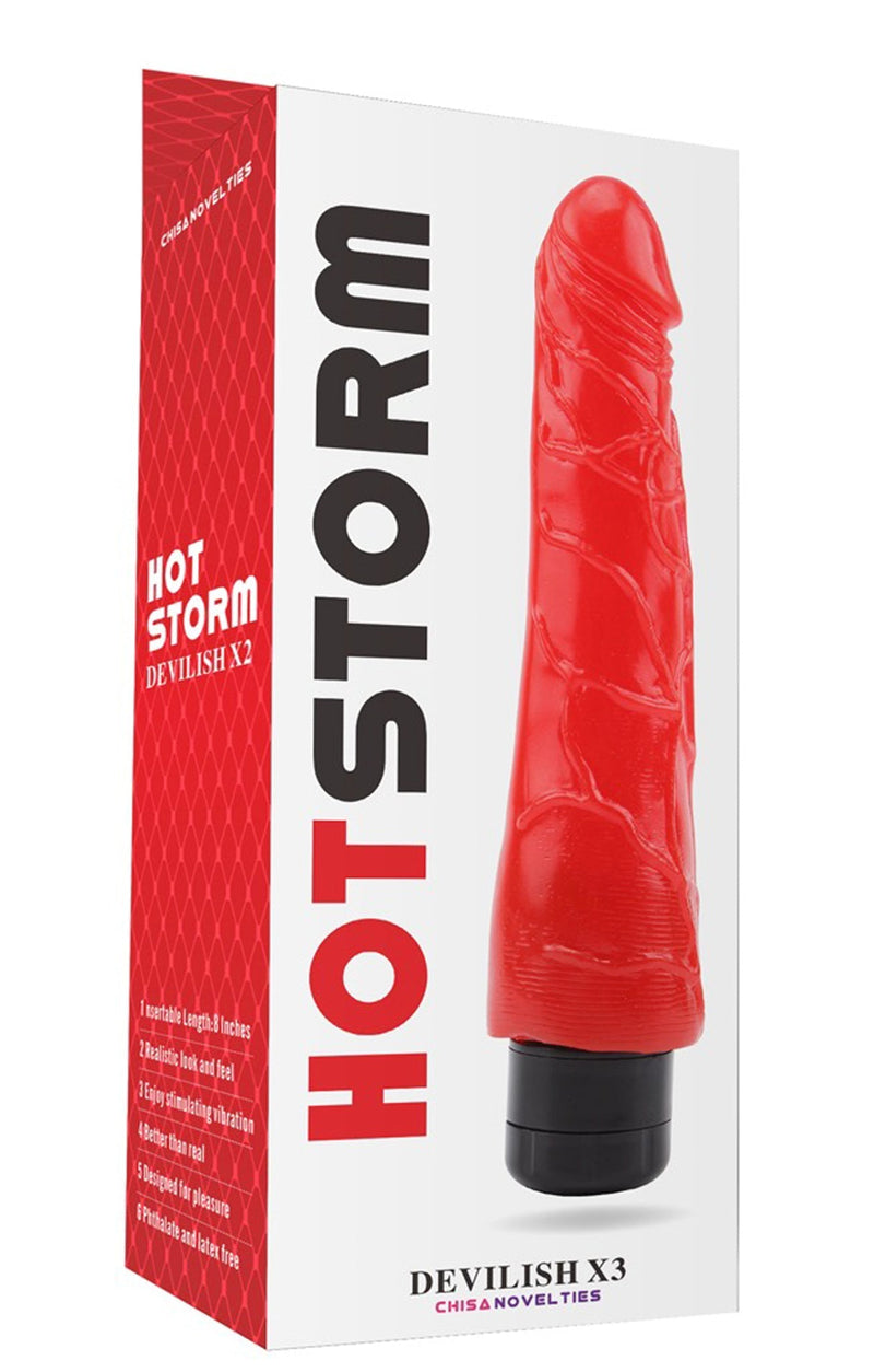 Hot Storm - Devilish X3 - Realistische Vibrator - Rood-laced-up.nl