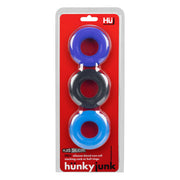 Hünkyjunk - Cockring - 3 stuks - Blauw/Zwart-Laced-up.nl