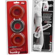 Hünkyjunk - Cockring - 3 stuks - Rood & Zwart-Laced-up.nl