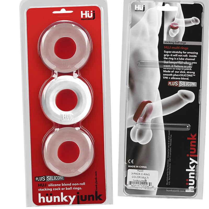 Hünkyjunk - Cockring - 3 stuks - Wit/Transparant-Laced-up.nl