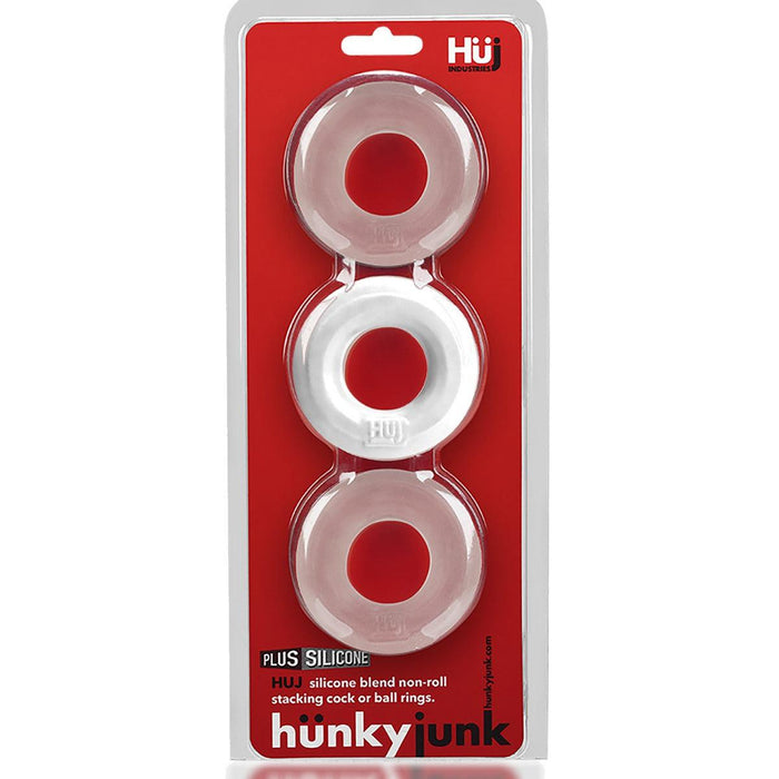 Hünkyjunk - Cockring - 3 stuks - Wit/Transparant-Laced-up.nl