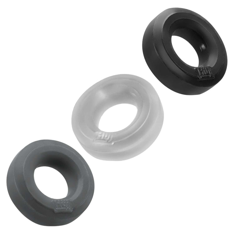 Hünkyjunk - Cockring - 3 stuks - Zwart/Wit/Grijs-Laced-up.nl