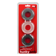 Hünkyjunk - Cockring - 3 stuks - Zwart/Wit/Grijs-Laced-up.nl